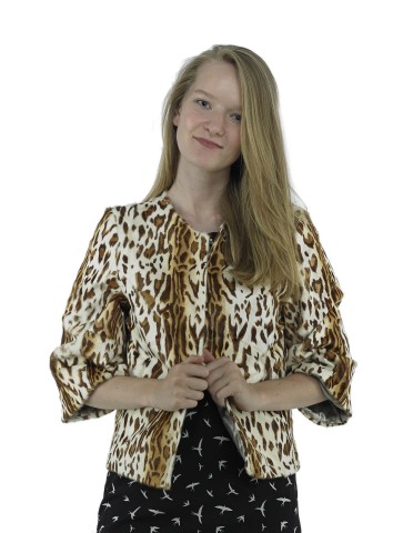 Leopard Print Coat Goat Fur...