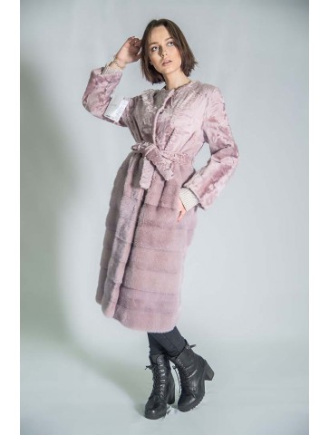 rose vison manteau astrakan